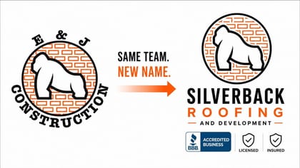 E&J Construction LLC is now Silverback Roofing and Development LLC — same team, new name, BBB accredited